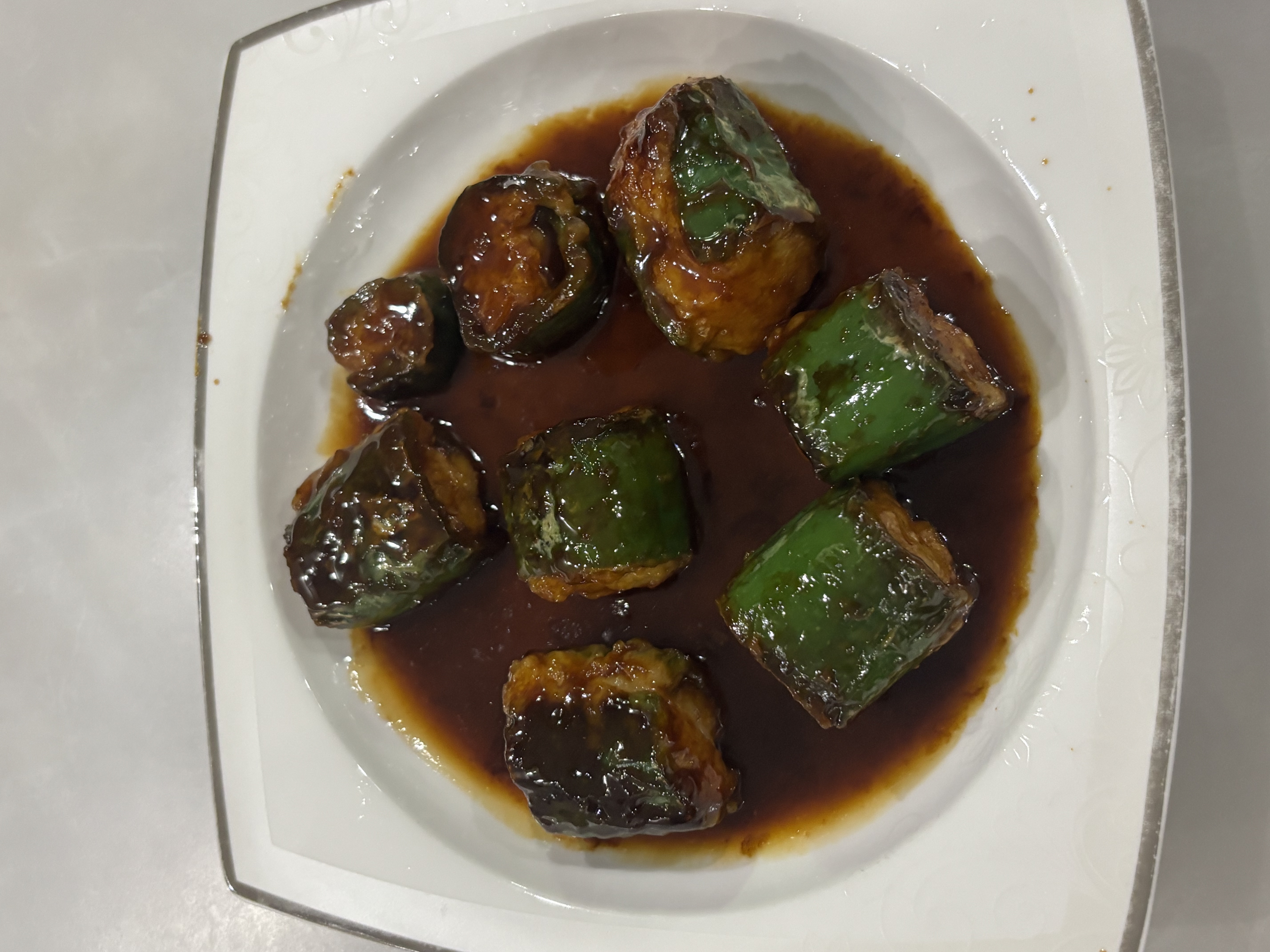 青椒酿虾滑